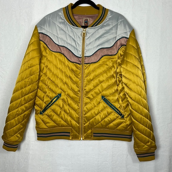 Classic Rock Couture Dolly Western Mustard Bomber Jacket - Picture 6 of 16